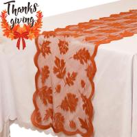 Camino de mesa de encaje de hoja de arce, mantel de otoño, decoración para la temporada de cosecha de Acción de Gracias - details 6