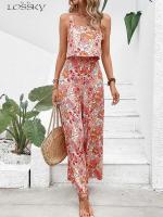 Mono largo para mujer, monos de pierna ancha con espalda descubierta, monos informales sin mangas, ropa de verano para mujer 2025 - details 0