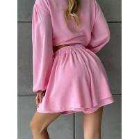 Nuevo conjunto casual para mujer con camisa de manga larga con volantes y botones y pantalones cortos de doble capa - details 16