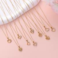 Colgante de Corazón de Melocotón en Acero Inoxidable con Placa de Oro Lujo Ligero para Mujeres - details 0