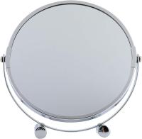 Espejo de aumento giratorio independiente, espejo de tocador cosmético portátil de metal cromado con aumento de hasta 3x, 17 cm - details 0