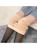 Medias térmicas transparentes para mujer, forro de lana, cálidas, interiores, invierno, 320g - details 3