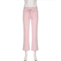 Pantalones femeninos a rayas pierna ancha cintura elástica pantalones de mujer tejidos bajos nuevos en tendencias 2025 ropa - details 25