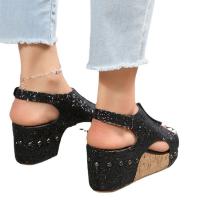Sandalias de tacón de cuña para mujer, zapatos de verano, zapato de tacón alto para mujer - details 4