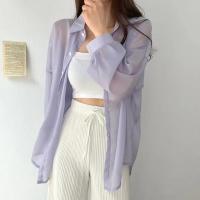 Blusas de Verano para Mujer Sencillas, Suaves, Resistentes al Sol, Moda Coreana Básica con Todo - details 1