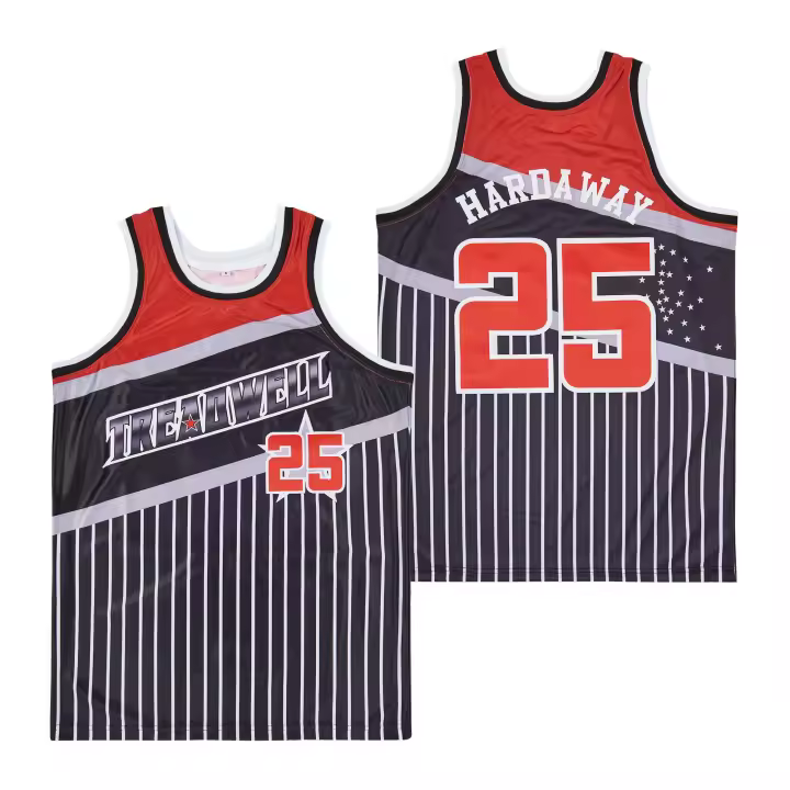 Camiseta de baloncesto de película para hombre, camisetas deportivas con número de nombre cosido Hardaway, #25 - 1