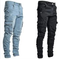 Jeans de Cargo para Hombres Pantalones de Algodón Denim Casuales con Múltiples Bolsillos - details 2