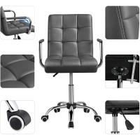 Silla de Oficina Giratoria con Ruedas Ajustable en Altura, Carga de 120Kg, Respaldar Marrón Claro - details 12