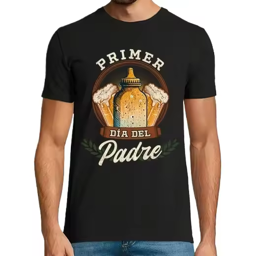 Primer Día Del Padre Cerveza Y Biberón Graciosa regalos primer dia del padre Camisetas CERVEZA,Pack Regalo Camiseta Personalizada - 1