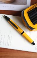 Pluma estilográfica de metal con prensa colorida A1, punta F retráctil con clip dorado/negro, convertidor de tinta, regalo de escritura para oficina y escuela - details 5