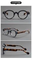 Gafas de lectura retro para PC para hombre y mujer con resina para presbicia, montura pequeña, cara redonda, garbanzos, tortuga - details 10