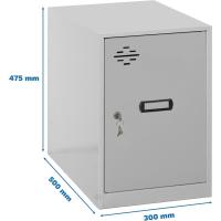 Taquillas Vestuario Pequeña 475x300x500 mm Amario Metalico Pequeño Incluye Llave Gris Simonlocker - details 2