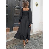 Vestido largo informal de gasa con volantes para mujer Haruku Fashion - details 15