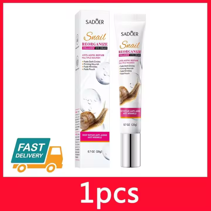 Crema para los Ojos de Caracol Colágeno Reducción de Ojeras, Adelgazamiento Firme, Hidratación Brillante Herramientas de Cuidado de la Piel Facial - 1