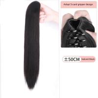 Peluca de cola de caballo con Clip de garra de 20/24 pulgadas, extensión de cola de caballo, Clip en cola de caballo larga y recta, peluca de cola de poni falsa esponjosa - details 6
