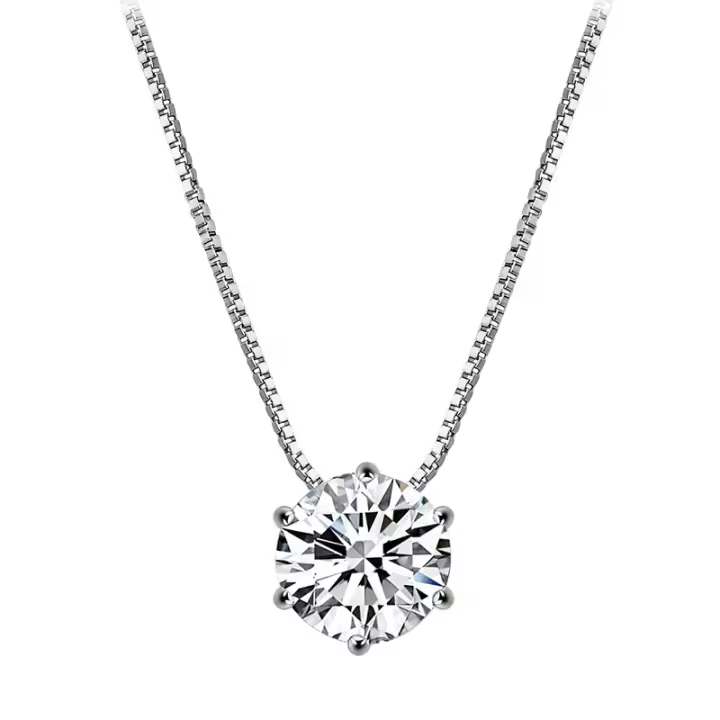 Collar Chapado en plata de ley 925, cadena de clavícula de circonita AAA brillante única versátil para mujer, joyería de boda al por mayor - 1