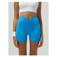 Pantalones bajos de yoga cintura cruzada elástica sin costuras para correr y andar en bicicleta - details 7