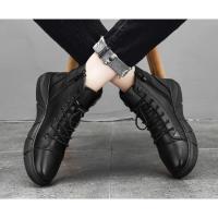 Zapatos de piel de moda para hombre, botas altas estilo Chelsea, impermeables, cómodas, con plataforma, 2025 - details 20