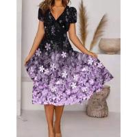 Vestido de manga corta a la moda de verano para mujer, vestidos estampados para mujer - details 3