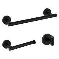 Soporte de toallas de papel de acero inoxidable, soporte de papel higiénico para baño, accesorios de baño, estilo americano, nuevo soporte para toallas negro - details 0