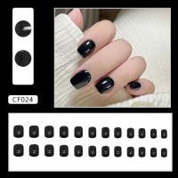 24pcs Uñas Postizas Cortas Y Redondas En Colores Sólidos Full Cover Desmontables Para Dedos De La Mano En Acrílico - details 21