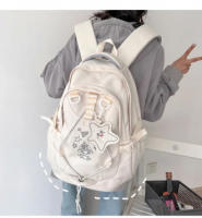 Mochilas de gran capacidad en rosa, bolso de diseñador de lujo para mujeres, mochilas escolares Oxford con cremallera, bolso de - details 2
