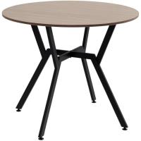 Mesa de comedor redonda industrial con tapa de madera y marco de acero para salón, carga 60 kg Ø90x76 cm - details 0