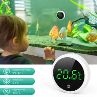 ORIA-termómetro redondo Digital LCD para acuario, medidor electrónico de temperatura para pecera, caja de reptiles, Mini termómetro - details 1