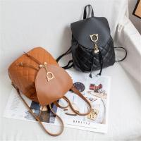 Mini mochila informal de cuero PU para mujer, bolsas de libros para estudiantes, con cordón - details 1