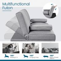 Sofá Cama Plegable de Poliéster 2 Plazas Soporte de Botella 167 X94 cm Max Capacidad 350 KG Gris - details 6