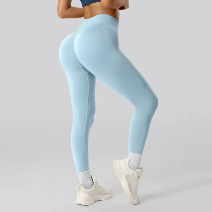 Pantalones de gimnasio sin costuras para levantamiento de cadera, mallas de entrenamiento para gimnasio, pantalones de chándal para ciclismo y correr para mujer, pantalones de Yoga ajustados de cintura alta para abdomen - 1