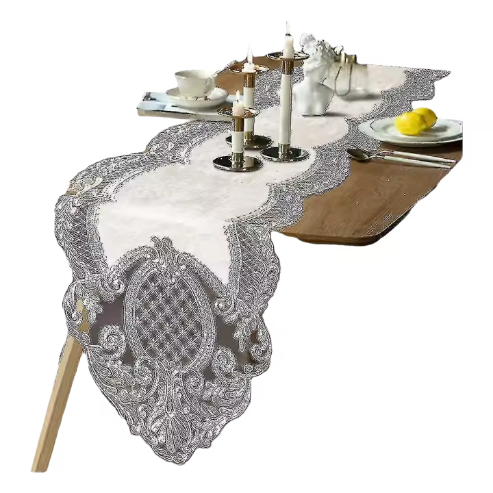 Elegante Mantel de Mesa de Terciopelo Floral Cubierta de Mesa Lavable para Comedor, Boda, Banquete, Halloween, Navidad - 1