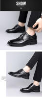 Zapatos de cuero auténtico británico Zapatos de negocios elegantes con cordones - details 10