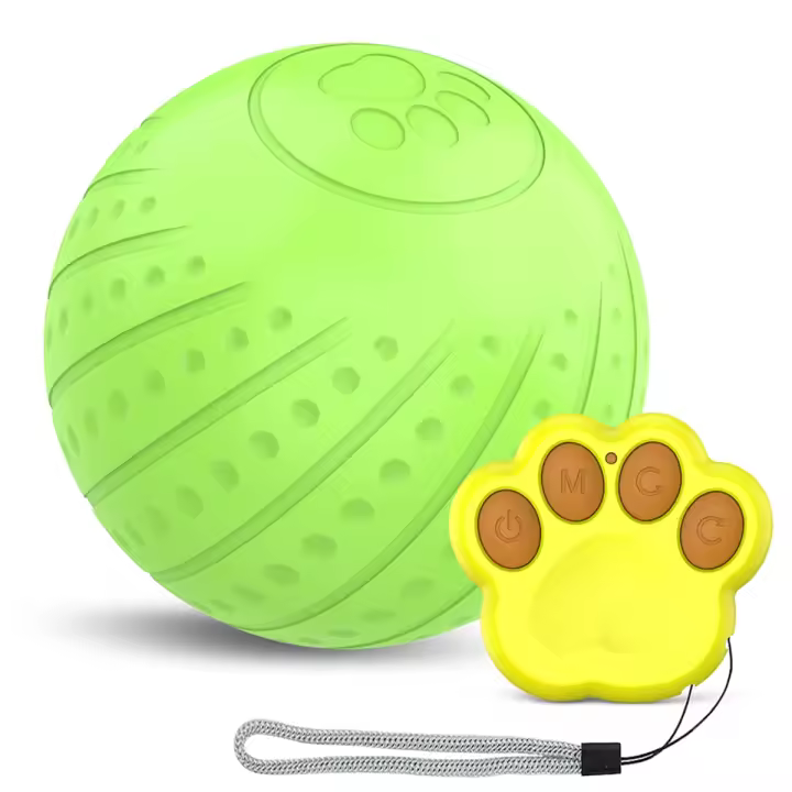 Pelota de juguete interactiva inteligente para perro, pelota rodante activa para cachorro/perro pequeño con luces LED con Control remoto, Verde - 1