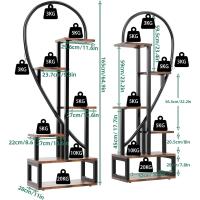 Estantería de Hierro Forjado de 2 Piezas Macetas de 6 Niveles con 2 Ganchos Soporte para Decoración de Sala Jardín Balcón - details 4