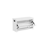 Puff Almacenaje, Banco con 2 Bisagras de Seguridad, Baúl, Zapatero, Estilo Moderno, 40 x 76 x 48 cm, para Pasillo Dormitorio Salón, Blanco LHS11WT - details 10