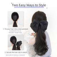 Cola de Caballo baja, lazos negros, extensión de cabello con nudo, postizo, cola de caballo larga y rizada, peluca de cola de caballo con Clip de garra suave Natural para uso diario - details 8