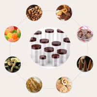 Frascos de almacenamiento de alimentos con tapa de café, latas selladas transparentes para galletas y dulces, tanque de grano de plástico vacío, contenedor de cocina transparente, 10 piezas - details 3