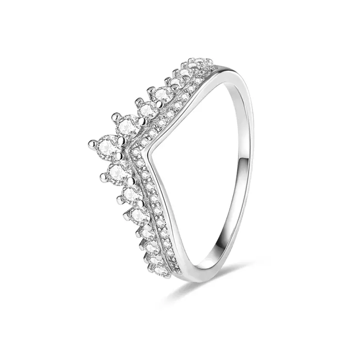 Anillo de Plata de Ley 925, anillo de corazón Rojo Elevado para Mujer, surrounded cúbica CZ, Estrella, Luna, Flor, joyería de Boda, anillos, Regalos - 1