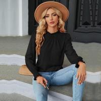 Tops con cuello para mujer, camiseta de algodón lisa holgada para otoño e invierno, camiseta elegante, moda, - details 10