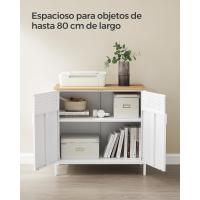 Armario de Almacenamiento de Metal Doble Puerta Magnética, Estante Ajustable, Marco de Acero, 40 x 80 x 76 cm, Marrón Rústico y Negro - details 18