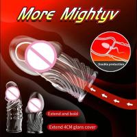 Empaque privado SEXY Nuevo Condón Reutilizable Funda Extensión Retraso Eyaculación Cubierta Extensor Vibrador Juguetes Sexuales Para Hombres Productos Para Adultos - details 4