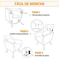 Butaca de Salón con Reposacabezas Ajustable 3 Posiciones Diseño Ergonómico Soporte Lumbar - details 12