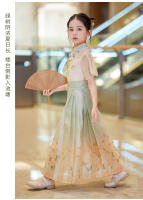 Falda Ma Mian, conjunto Hanfu de verano para niños, disfraz Tang mejorado de estilo chino para niña antigua, novedad de 2025 - details 8
