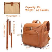 Mochila de Viaje de Cuero PU Sólido 7-en-1 Bolsa de Mamá con Almohadilla de Cambio - details 3