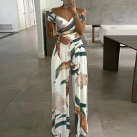 Mono de mujer de pierna ancha estampado, moderno y elegante, novedad de 2025 - details 1