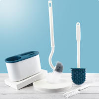 Juego de cepillo de limpieza de inodoro doméstico con base para wc montado en la pared cepillo de cerdas duras montado en la pared - details 1