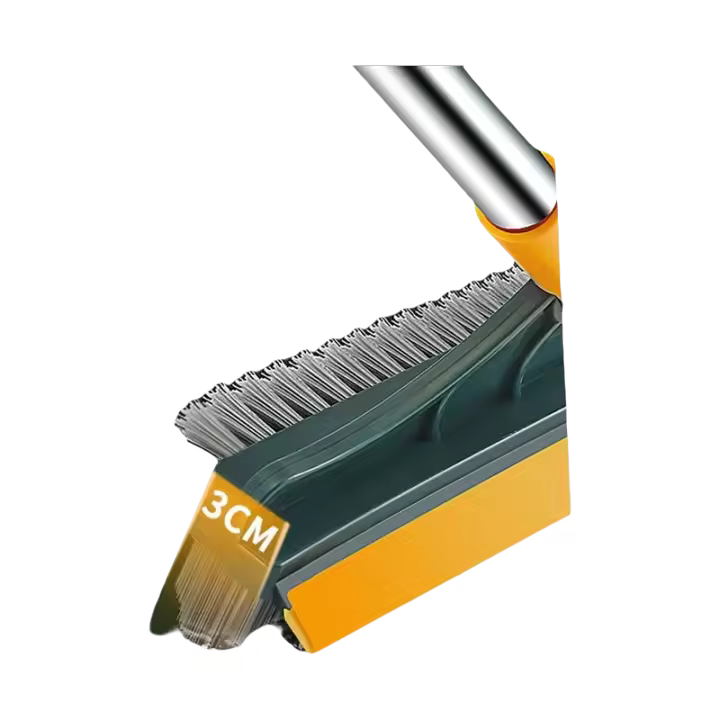 Cepillo Mágico 3 En 1 Limpieza Doméstica Cepillo De Piso Escobilla Con Mango Largo Acero Inoxidable Microfibra Para Baño Y Hogar - 1