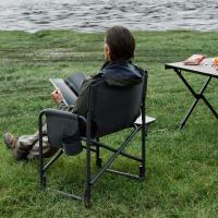 Silla plegable de aluminio resistente para acampar de 180 kg, silla de camping para adultos con mesa auxiliar portátil para festivales al aire libre - details 3