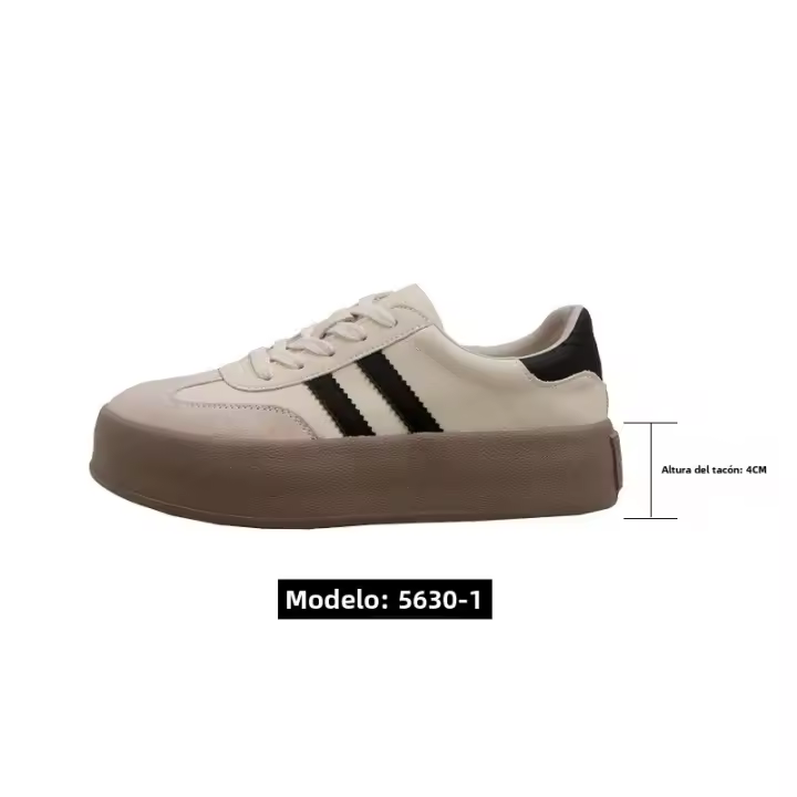 Nuevos zapatos deportivos y de ocio para tablero, zapatos blancos de suela gruesa para mujer que aumentan la altura interior - 1